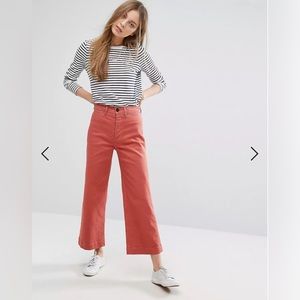 M.i.h Jeans Caron Cropped Wide Leg Jeans in Clay Red/ Size M